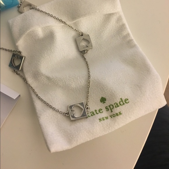 Kate Spade square spade silver necklace