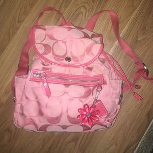 Pink Coach Backpack Purse