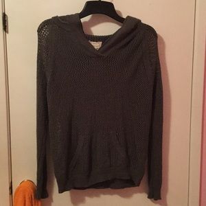 Dark grey hole-ed long sleeve