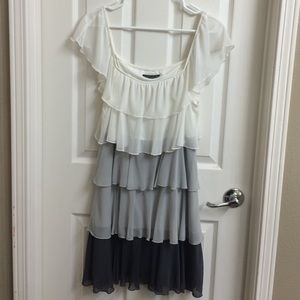 Cute white gray black party dress