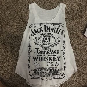 White Jack Daniels tank top.