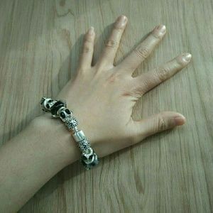 Glaze pearl heart pandant bracelet JS