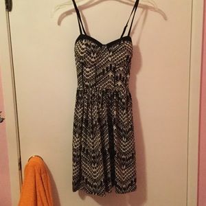 Cream and black patterned dress