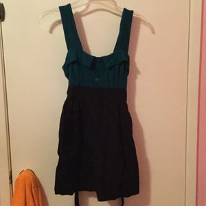 Teal and black dress