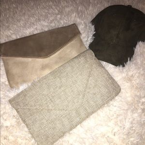 Suede nude clutch brown/nude clutch