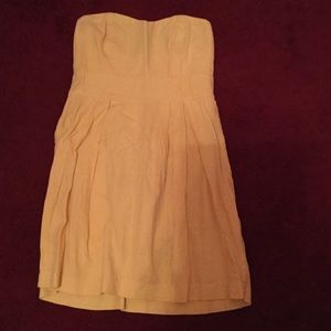 Yellow strapless dress