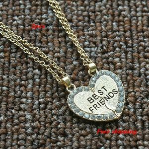 2pcs gold heart friends necklace JR