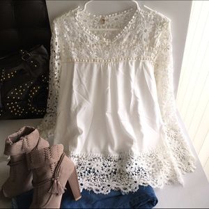 Ivory Lace Blouse NWT