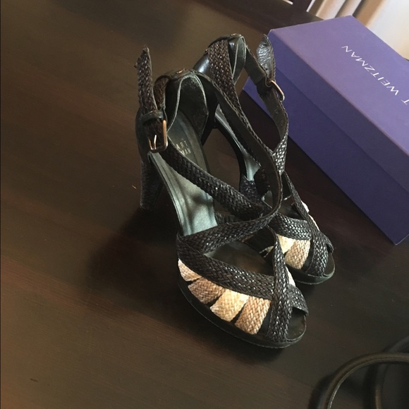 Stuart weitzman woven leather platform sandals - Picture 2 of 3