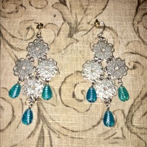 Silver and Turquoise Drop Earrings