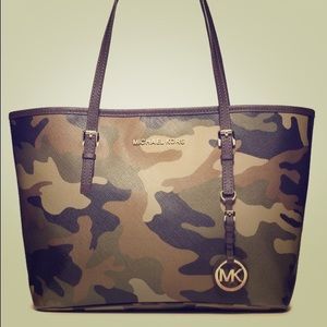 Michael Kors Handbag Camo Army Women's Travel Tote