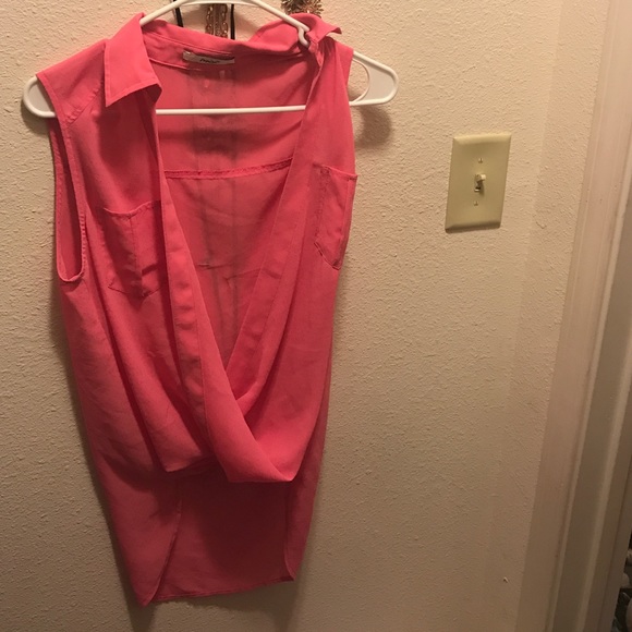 Draped sheer shirt