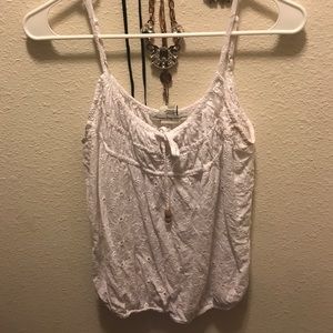 White eyelet tank top