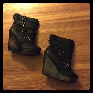 Not Rated Black Wedge Bootie