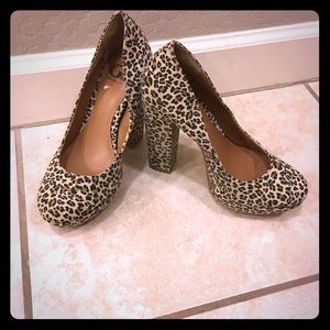 Last chance!Never Worn!!! Chunky leopard heels
