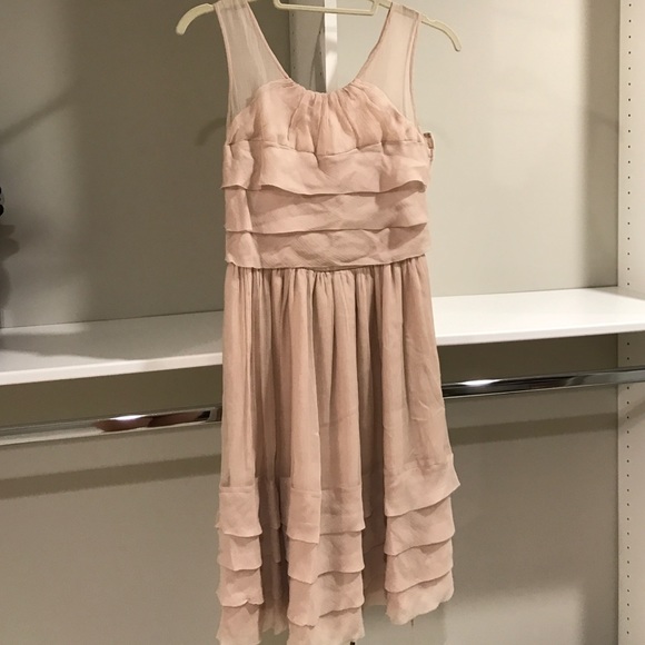 NWT Anthropologie Blush ruffle dress
