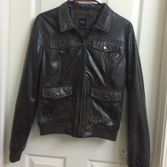 Obey faux leather jacket - Picture 1 of 3