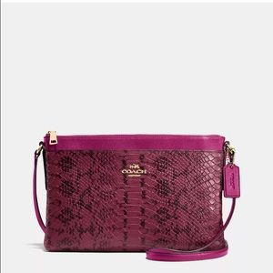 Coach journal crossbody in exotic embossed leather