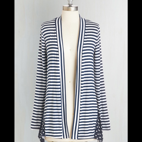 ModCloth striped blue cardigan