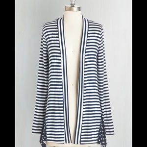 ModCloth striped blue cardigan
