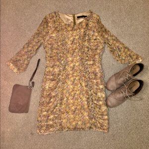 Floral print dress with ruffle detail!