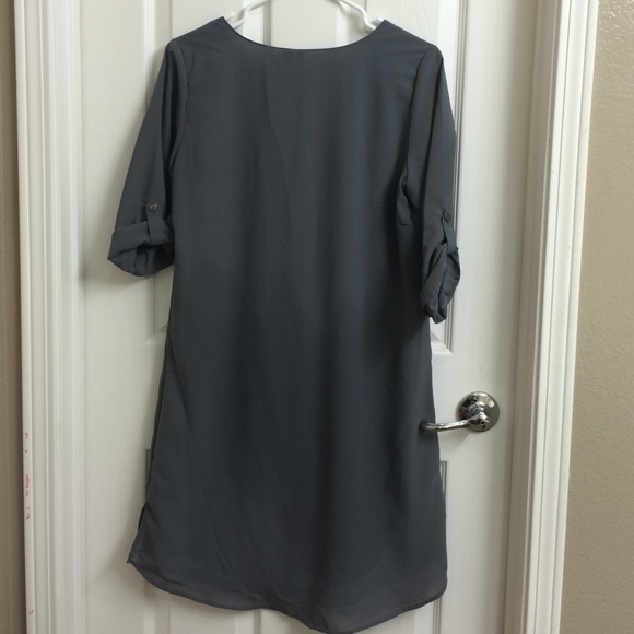 Grey slip on dress - Picture 3 of 4