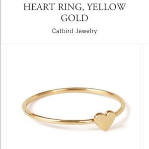 Catbird Gold Heart Ring sz 5
