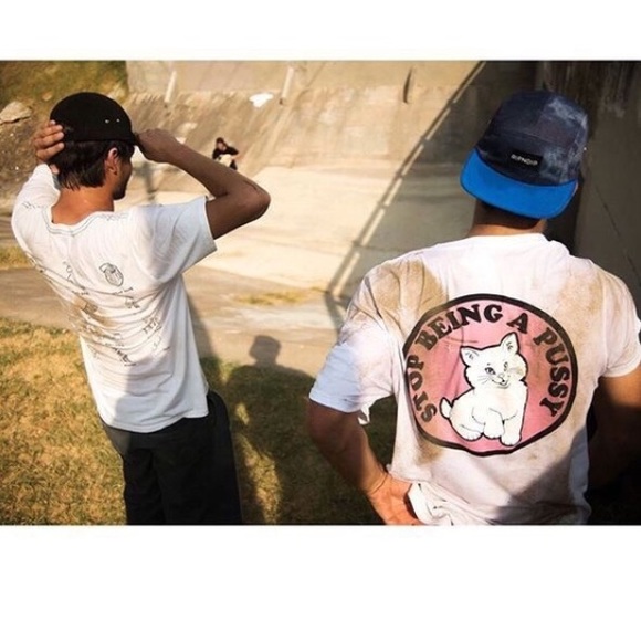 "stop being a pussy" teeshirt