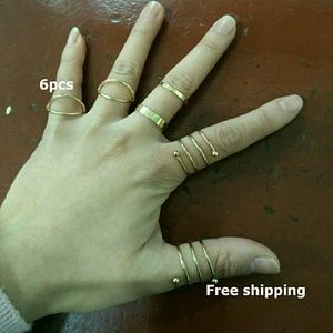 6pc gold cross joiont knuckle ring KG