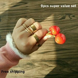 9pc gold joiont knuckle midi ring KH