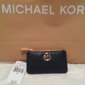 Michael Kors, Fulton key pouch , Leather (black/n)