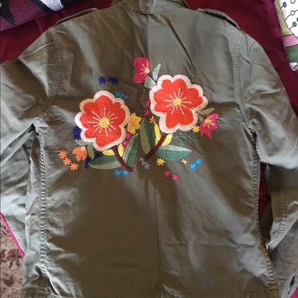 Lucky brand embroidered army jacket