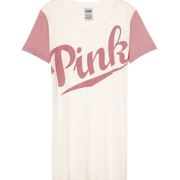 VS PINK FITTED CREW TEE LARGE