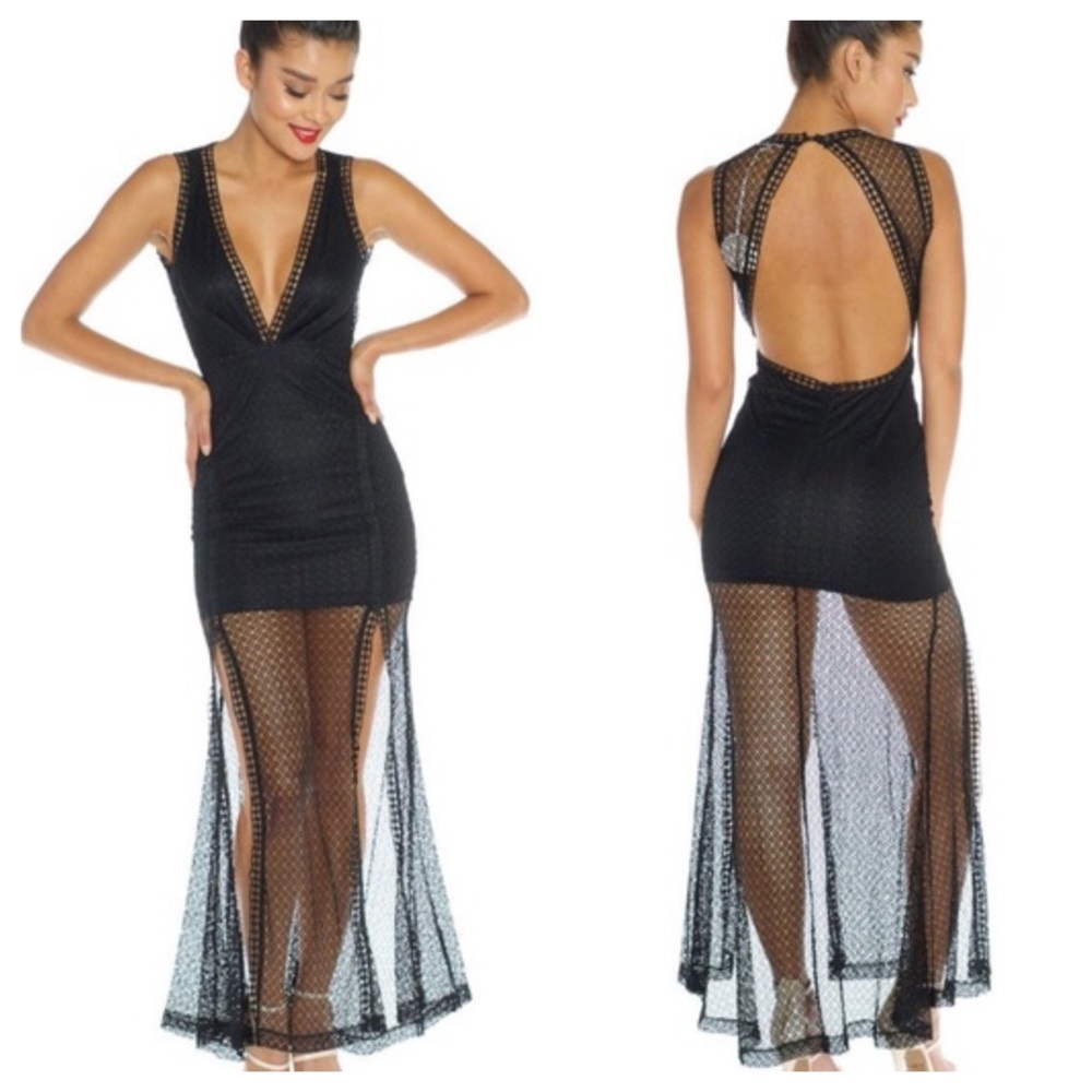 Crochet/Mesh Maxi Dress