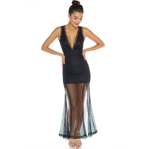 Crochet/Mesh Maxi Dress - Picture 2 of 6