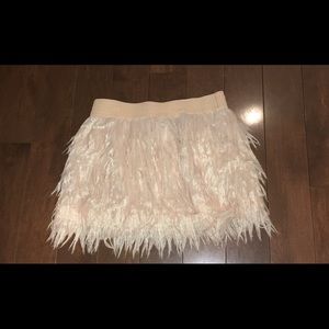 Pink feather like skirt
