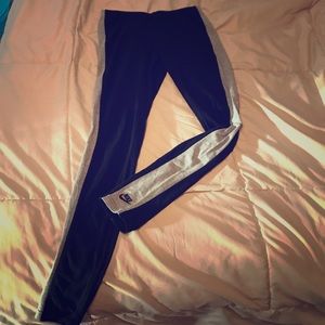Women's Black and Gray Stripe Nike Leggings Small