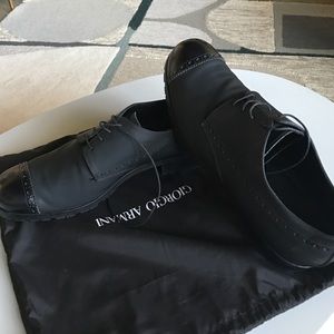 Giorgio Armani men's black lace up