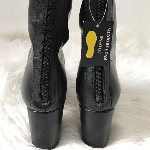 •Calf Low Heel Boots• - Picture 4 of 8