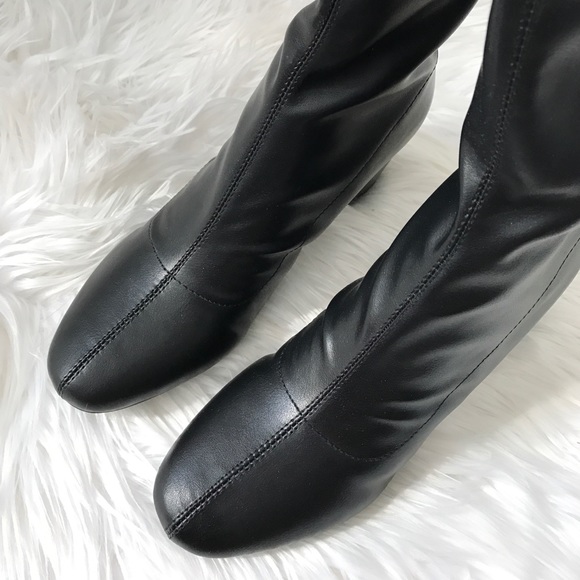 •Calf Low Heel Boots• - Picture 5 of 8