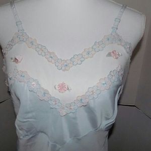 Vintage swaintron blue slip gown size 40