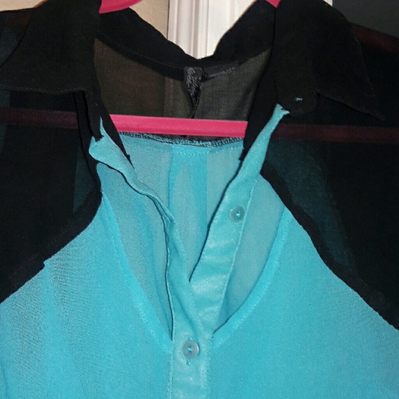 Blue button up - Picture 2 of 4