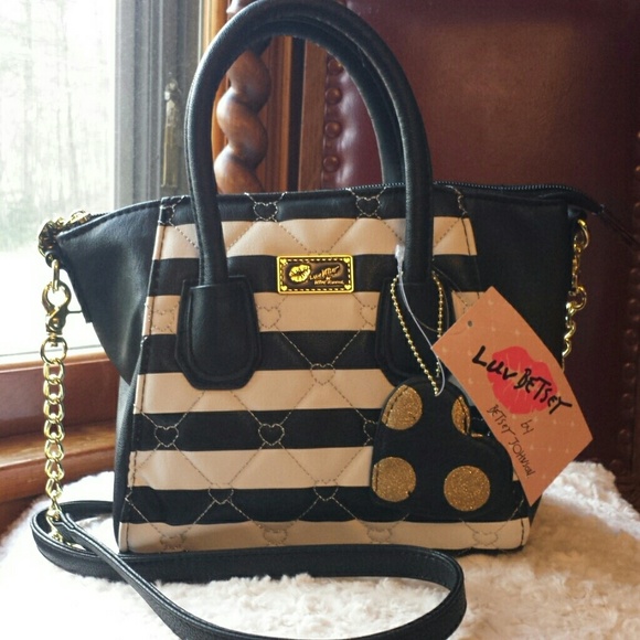Betsy Johnson  Handbags - Betsy Johnson NWT Black/Silver Heart Crossbody Bag