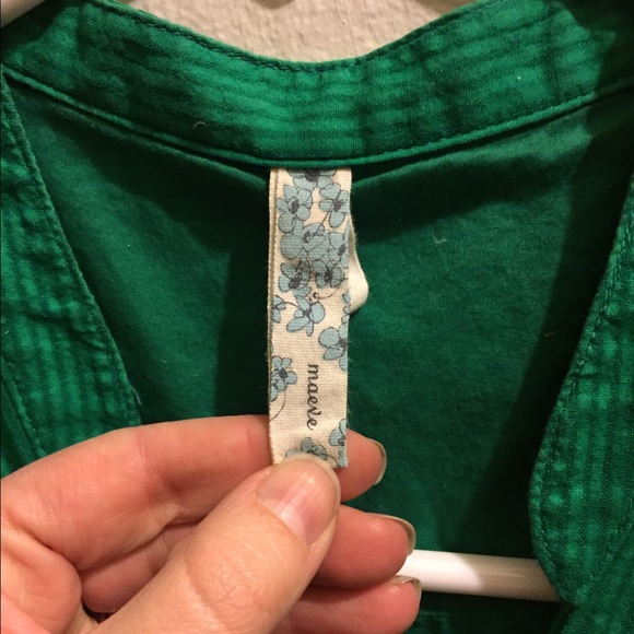 Green cap sleeve button up dress with pockets - Picture 4 of 4