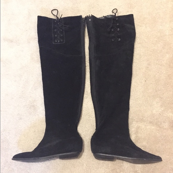 Vintage leather over the knee boots