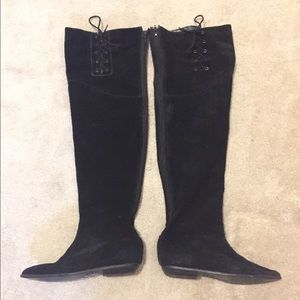 Vintage leather over the knee boots