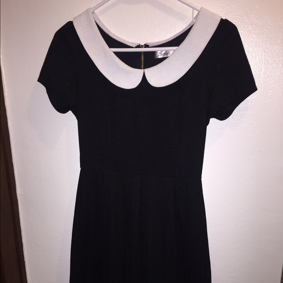 Black dress with white collar