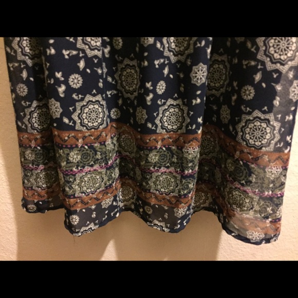 Blue patterned spaghetti strap short dress - Picture 3 of 3