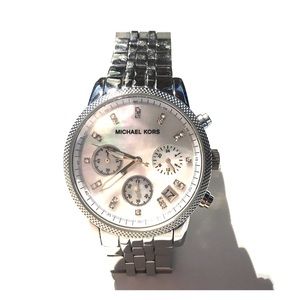 Michael Kors Opal Face Watch - Silver Chrono