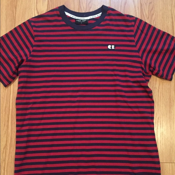 Lazy Oaf Red Menace striped  t shirt
